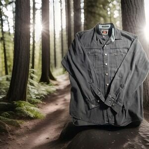 Wrangler "Hero" Denim Shirt Mens XL Long Sleeve Button‎ Up Jean Shacket 1663